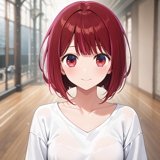 Red-haired girl in a casual look