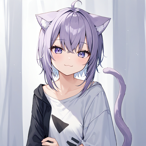Cat-eared girl in a relaxed outfit